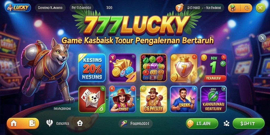 Tampilan menarik gameplay kasino di 777LUCKY.