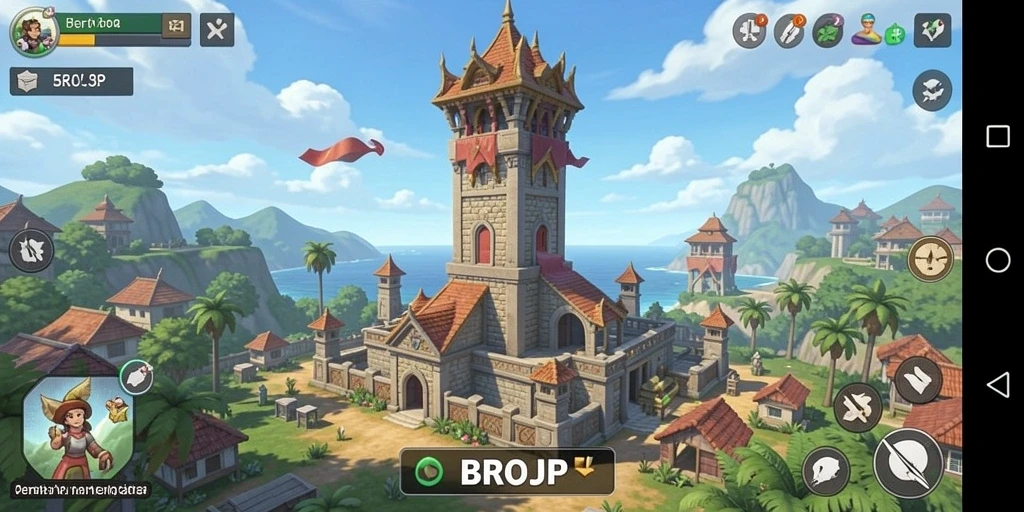 Tampilan menara dan musuh dalam BROJP saat beraksi.