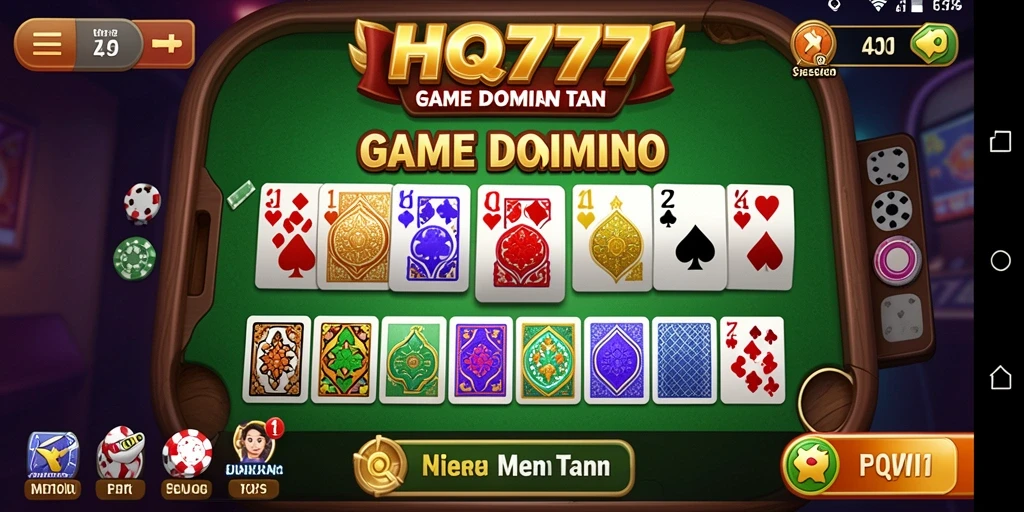 Screenshot gameplay HQ777 yang menunjukkan momen seru permainan Domino.