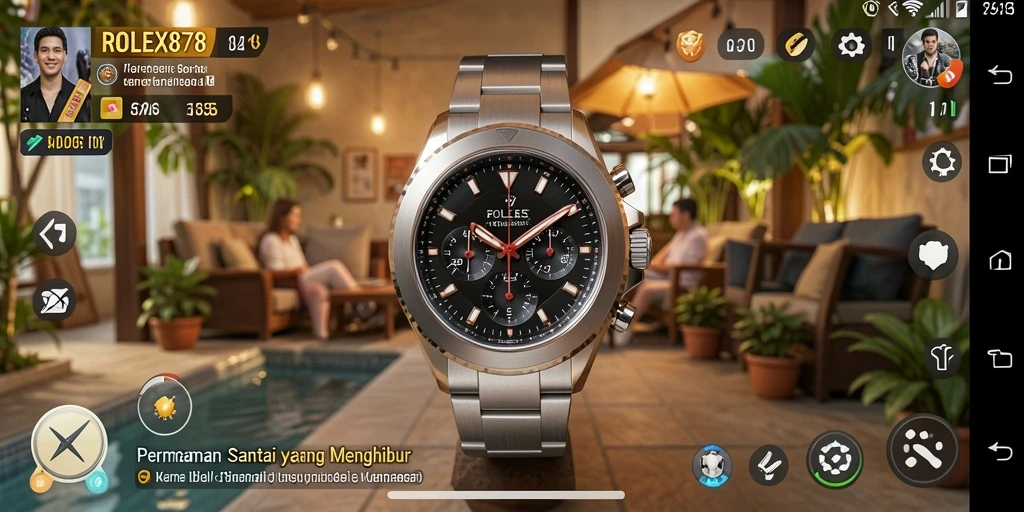 Tangkapan layar utama ROLEX878 menampilkan gameplay yang ceria dan menarik.