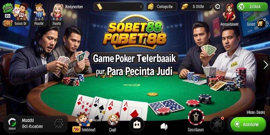 Tampilan menarik dari gameplay Poker di SOBET88.