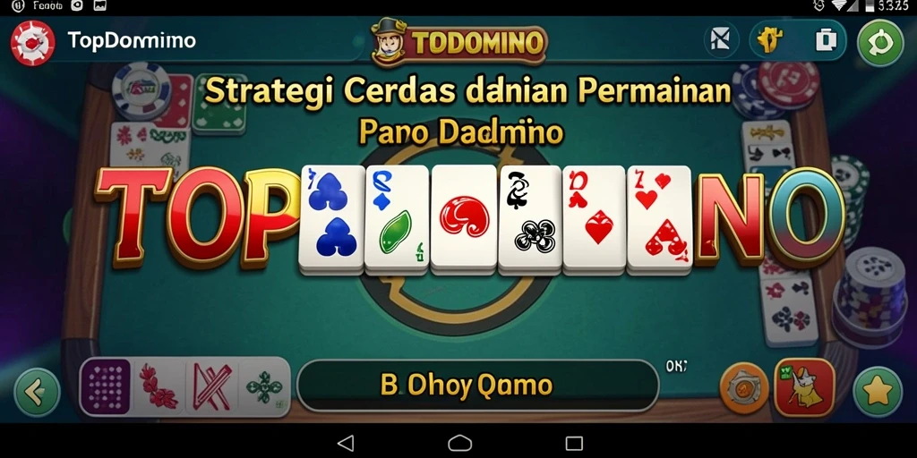 Screenshot permainan menunjukkan strategi dalam bermain domino.