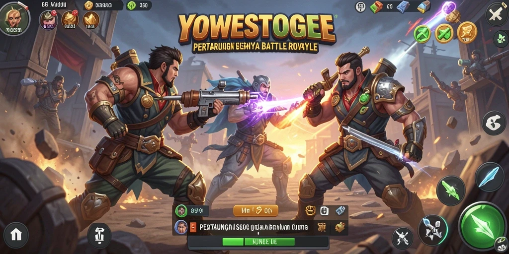 Gameplay intens dan seru YOWESTOGEL di arena Battle Royale.